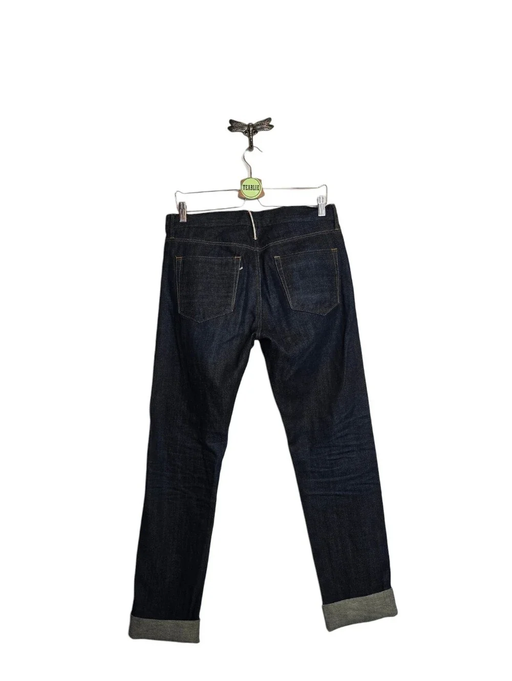3x1 NYC Selvedge Denim Jeans Made in USA Dark Wash Cuffed Straight Leg Size 33